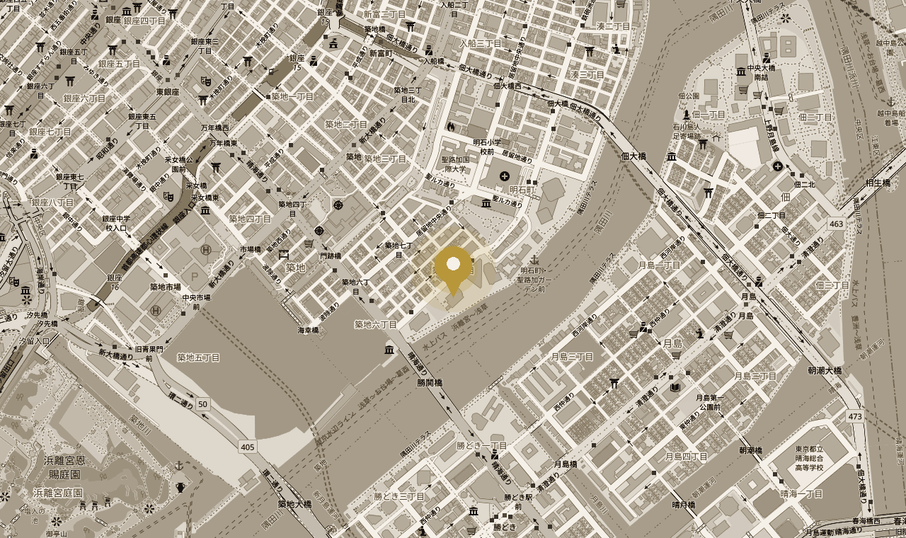 地図: 築地7-11-12 中銀マンション1F